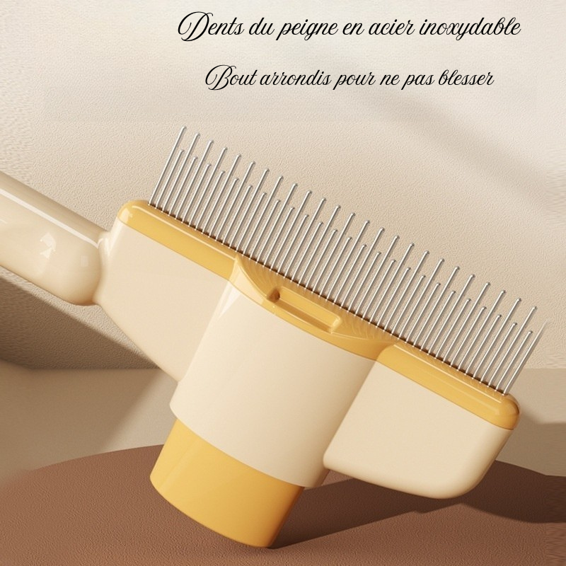 Peigne Autonettoyant Bouton Release pour Chat — Maison Abba