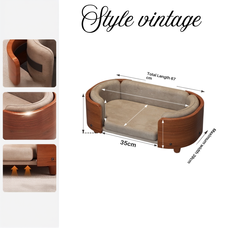 🛏️ Lit Vintage pour Chat — Toutes Saisons