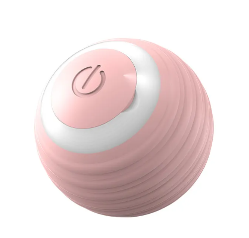 Balle roulante rose pour chat